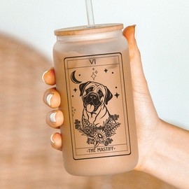 Dog Tarot Card Tumblers, dog mom tumbler,:_Mastiff