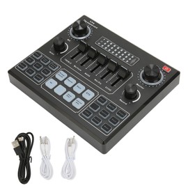 Live Sound Card Multiple Sound Effects Voice Changing External Mini Sound Mixer Board for Live Streaming Home KTV