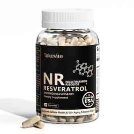 Takevite Anti-Aging Capsules – Advanced 7-in-1 Formula with Nicotinamide Riboside, Resveratrol, Spermidine, SOD & Vitamins B3/D3 – 60 Vegan Capsules, Non-GMO, Gluten-Free