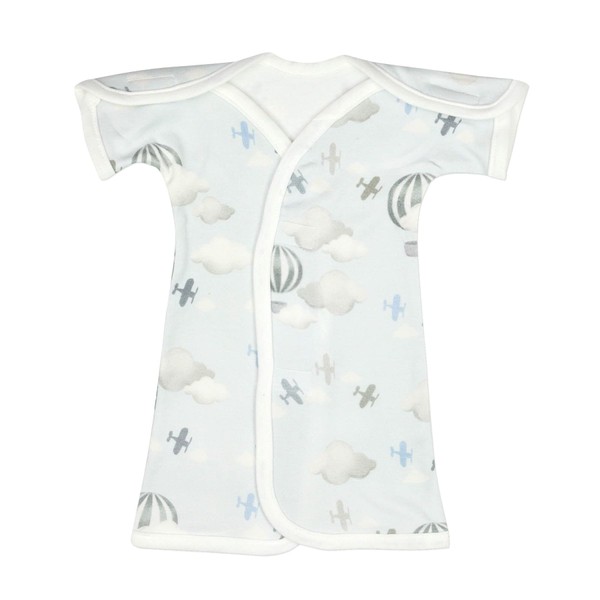 Perfectly Preemie Boy's Open-Shoulder Short-Sleeve Ultra Soft NICU Gown -