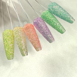 Spring Colour Glitter Powder Set Glitter Nail Design Nail Art Pack of 6 (1 x 6 Pieces)