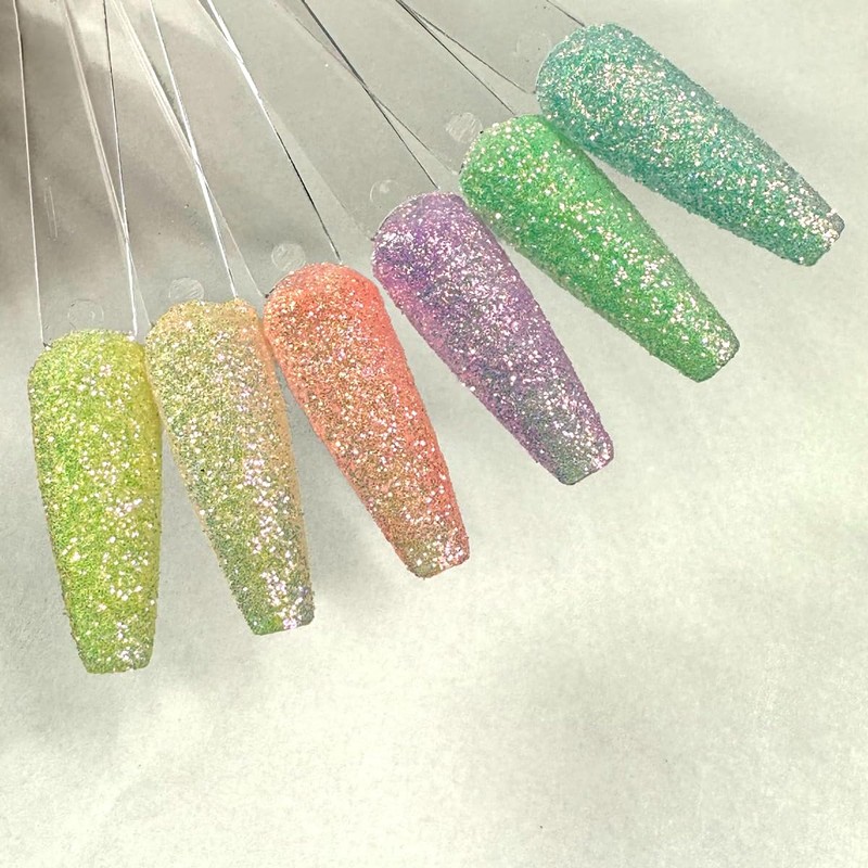 Spring Colour Glitter Powder Set Glitter Nail Design Nail Art
