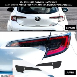 Deliciousticker For Corolla Hatchback 2019-2022 Smoke Tail Light Rear Overlay PreCut Tint Vinyl