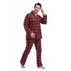 Amaxer Flannel Pyjamas Men's 100% Cotton Pyjamas with Button Placket
