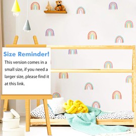 Watercolor Rainbow Wall Decals 36 Pcs Rainbow Wall Stickers for Girls Bedroom Kids Play Room(6 Sheets)