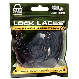 [Lock Laces] No Tie Shoelaces for Boots, Black Boots