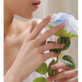 MYNENEY 14K Gold/Silver Plated Wedding Band Cubic Zirconia Eternity Stackable Engagement Ring For Women (2MM Diamonds Gold, 6)