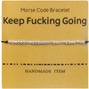 TESTRYE Morse Code Bracelets for Women,Keep Going Morse Code Bracelets