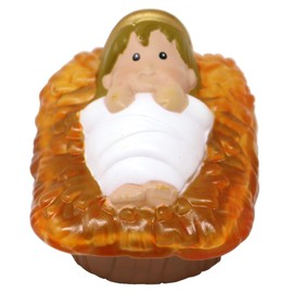 Fisher-Price Replacement Baby Jesus in The Manger Figure Little People Christmas Nativity Playset - W2869, White, Brown