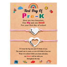 UNGENT THEM First Day of Pre K Preschool Back to School Bracelet Mommy and Me First Day of Bracelet Mom and Daughter Mother Daughter Bracelets Back to School Gifts for Daughter Girls