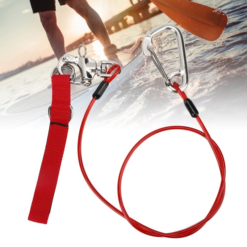 Freediving Lanyard 316 Pro Stainless Steel Safety Rope with Wristband