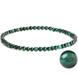 EUMENIDES Tiger Eye Bracelet, Quality A, 7.5 Inches, 4/6 mm, Coloured Tiger's Eye Series, Fashion, Relieve Anxiety and Reduce Stress, Stone