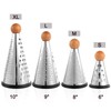 Cone Parmesan Cheese Grater - Stainless Steel Triple Function Wood