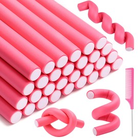 30Pcs 9.45"x0.55" Flexible Hair Rollers Foam Curlers Flexible Curling Rods No Heat Curlers Hair Rods for Short, Medium and Long Hair