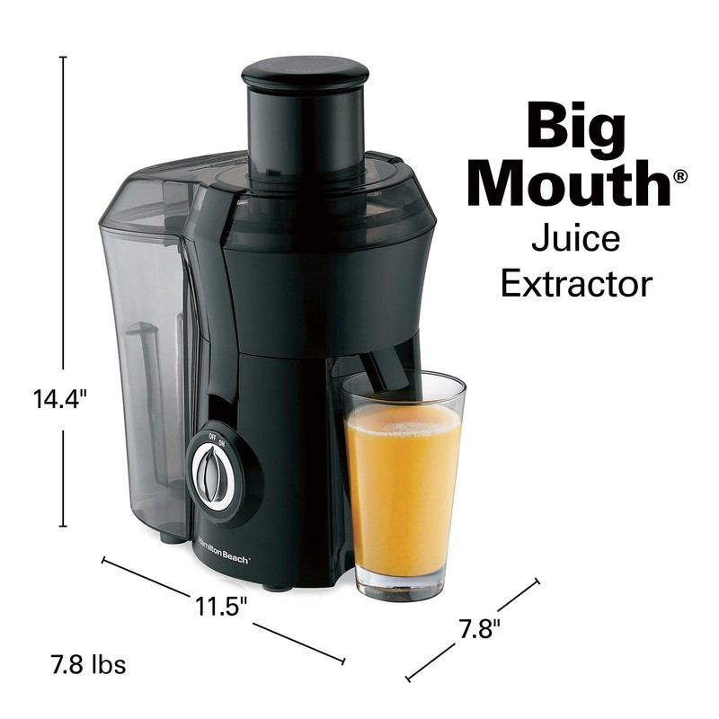 Hamilton Beach 67601 Big Mouth Juice Extractor, Black (Discontinued)