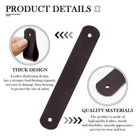 FERCAISH Pack of 8 PU Leather Wall Hooks, Durable, Space-saving, Ideal for Bathroom, Kitchen, Bedroom, Office