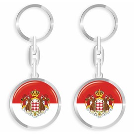 daged Monaco Key Fob Metal Key Ring 3D Effect + Sticker - RD, multicoloured