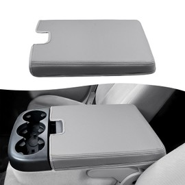Eaglecover Center Console Arm Rest Cover for Chevy Silverado, Suburban, Tahoe & GMC Sierra, Yukon 2007 2008 2009 2010 2011 2012 2013, Jump Seat, Vinyl Leather Armrest Lid Protector, Gray