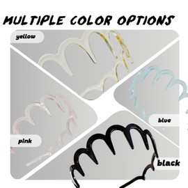 4PCS High Cranium Headbands for Women's Hair, 2025 New U Shape Fashion Tooth Hair Comb Headband, Reversible Korean Headbands with Teeth for Women, Gifts for Teen Girls