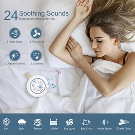 Ankilo White Noise Machine Baby,Tragbare Weißes Rauschen Soundmaschine,Nachtlicht,Timer,Kinder & Erwachsene Einschlafhilfe,Geräuschmaschine mit 24 beruhigende Klänge