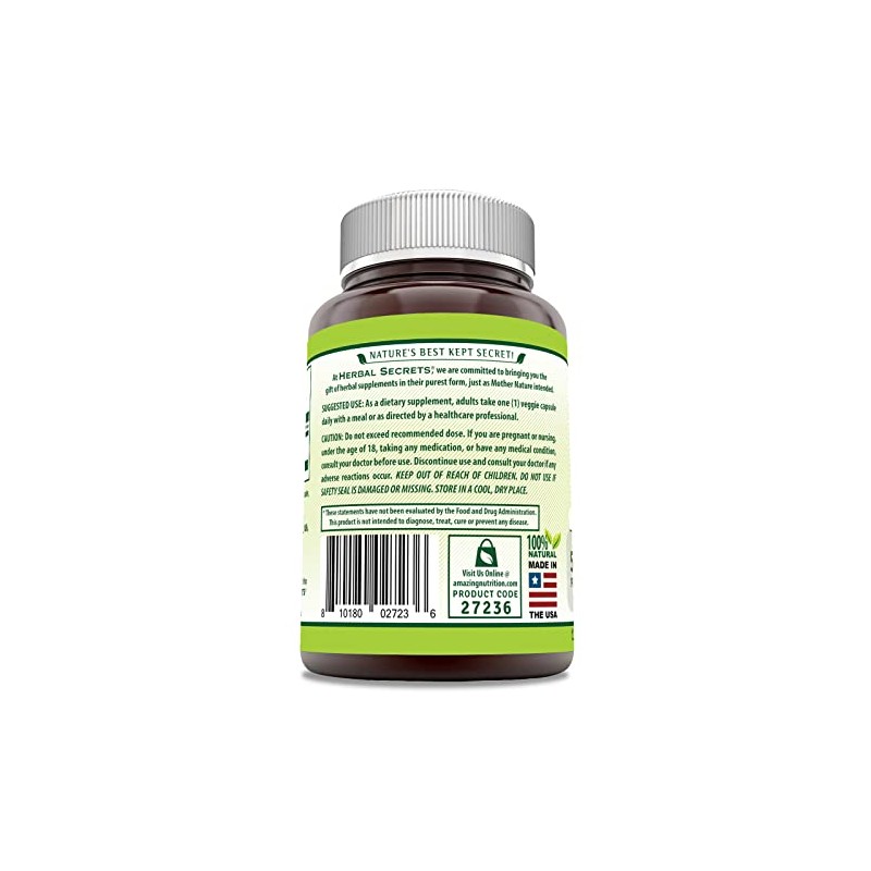 Herbal Secrets Quercetina 500 mg 120 cápsulas vegetales Suplemento Fabricado