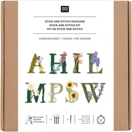 Stick & Stitch Flower Alphabet Pack, Multi-Colour