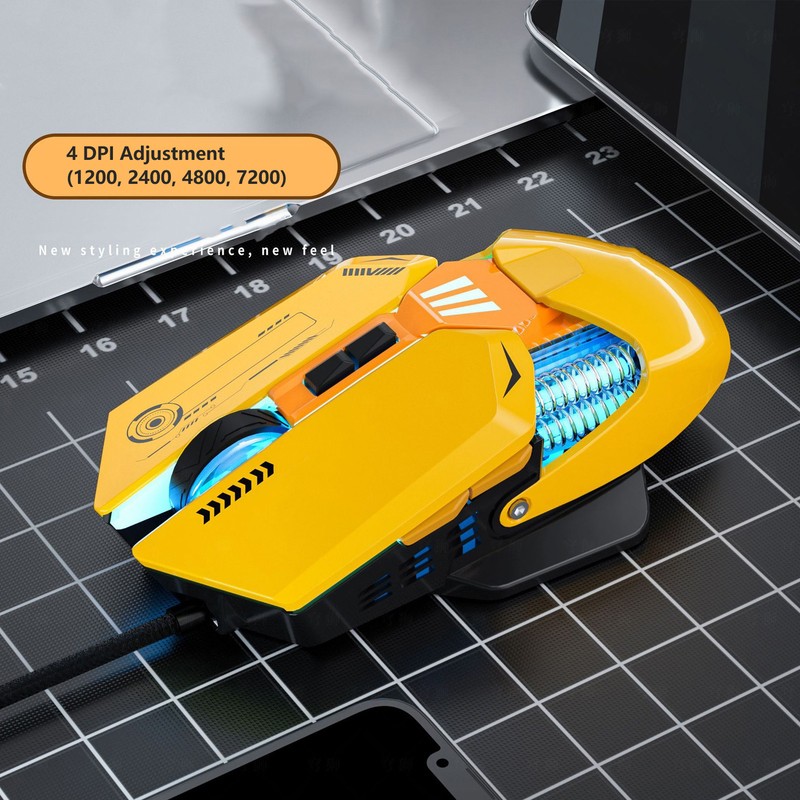 Wired Mouse Ergonomic RGB Backlit Adjustable DPI 7 Programmable Keys