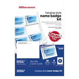 Office Depot® Brand Name Badge Kit, Pack of 50