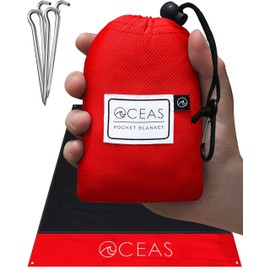 Oceas Manta de bolsillo para exteriores, ideal a prueba de arena e impermeable, manta de picnic para playa, senderismo y uso festivo, alfombrilla plegable y compacta que cabe fácilmente en una pequeña bolsa portátil