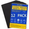Magnetic Sheets with Adhesive Backing for Crafts, DIY 12 Pack.