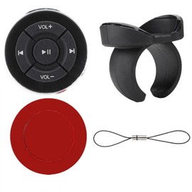 YYOYY Controlador Bluetooth para Automóvil, Control Remoto Bluetooth 4.0 con Botón Multimedia, Control Remoto Bluetooth para Automóvil para Volante, Manillar de Bicicleta