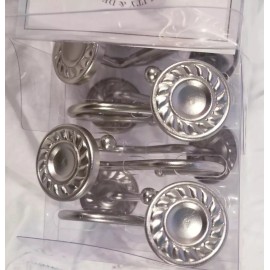 Bath Innovations Habitat Habitat Shower Curtain Hooks Hangers  Round Silver (12 pieces)