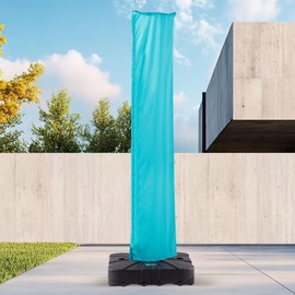 Deconk Patio Cantilever Umbrella Cover Outdoor Offset umbrellas Covers with Zipper and Rod UV Resistant Waterproof for Pool Deck Garden, Turquoise