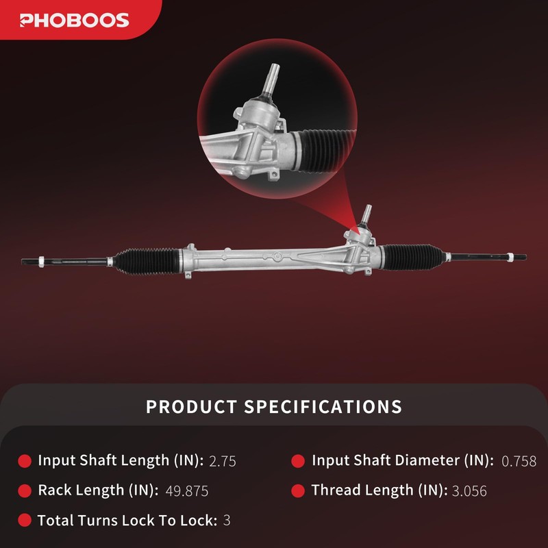 PHOBOOS Manual Steering Rack and Pinion Assembly Compatible with Ford