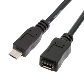 NFHK USB 2.0 Micro USB 5Pin Male to Female Extension Cable - Hi Speed Data & Power (20cm)