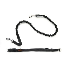 Mighty Paw Mighty Hands-Free Dog Leash - Adjustable Hip Belt - Reflective Dog Bungee System - Paw Leash Included - Ideal for Training - Walking - Jogging - Hiking - Running - (Black, 48 inch)