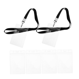 COHEALI 6pcs Luggage Tag Card Holder Id Badge Passport Sleeve Material Safe Name Tag Holder for Office Use