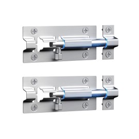 2 Pack Sliding Door Lock, 3 Inch Barrel Bolt Latch, with 12 Screws Sliding Door Lock, Thickened Stainless Steel Door Lock Latch