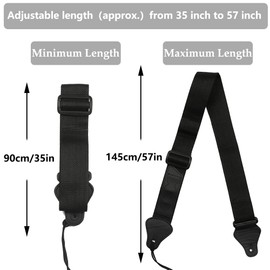 laeeyin Guitar Strap Braided Adjustable Straps with Leather End 3 Pick Holders for Electric Guitar, Western Guitar, Acoustic Guitar & Bass Black, black