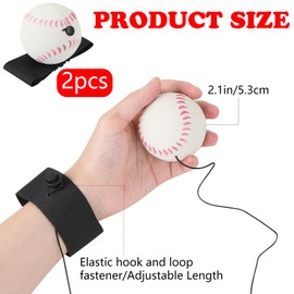 MIDELONG Wrist Return Ball, 2.4 Inch Wrist Balls on a String Rubber Rebound Bouncy Wristband Balls Sports Wrist Return Ball on Elastic String for Adult Wrist Exercise Play, Pack of 2
