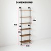 HEONITURE 5 Shelf Industrial Pipe Shelving, Black Modern Bookcase Bookshelf,