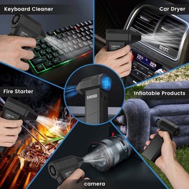 SEANCHEER Electric Air Duster 130000 RPM Cordless Air Blower with 3 Adjustable Gears Ideal Replacement for Compressed Air Cans for Cleaning