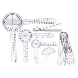 Medical Goniometer Set, 6PCS Transparent Medical Angle Ruler for Orthopedics
