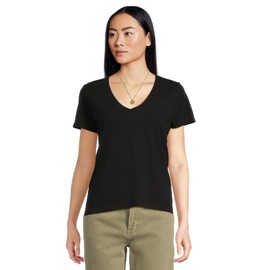 Madewell Women's Northside V-Neck Tee, Jet Black