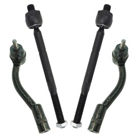TRQ Inner and Outer Driver and Passenger Side Tie Rod Set 4 Piece Compatible with 2012-2013 Kia Soul