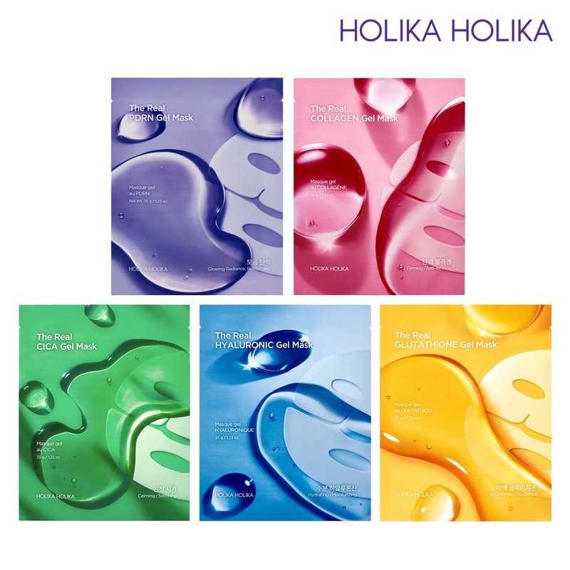 Holika Holika [4 Sheets] The Real Gel Mask 5 Types