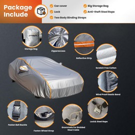 AnITAnT ANITANT Custom Fit Toyota 4Runner Car Cover for 4Runner 2002-2025 Gray Outdoor Waterproof Car Cover All Weather with Door Zipper Cotton Lining Scratch Resistant Rain Sun UV Dust Snow Protection