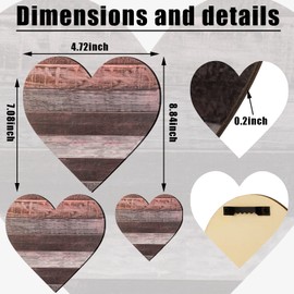 Wooden Heart Decoration Living Room, (3 Pieces) Heart Wall Room Decoration Children's Room Living Room Modern Wall Decoration Bedroom Boho Decoration Bedroom Girls Teenager Decoration Aesthetic Room Decor Plaque (Brown)
