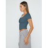 Trendy Queen Womens Square Neck Going Out Crop Tops Short