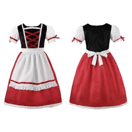 ReliBeauty ReliBeauty Rot Kostüm Kinder Roter Umhang und Handtasche Faschingskostüme Kinder Cosplay,110